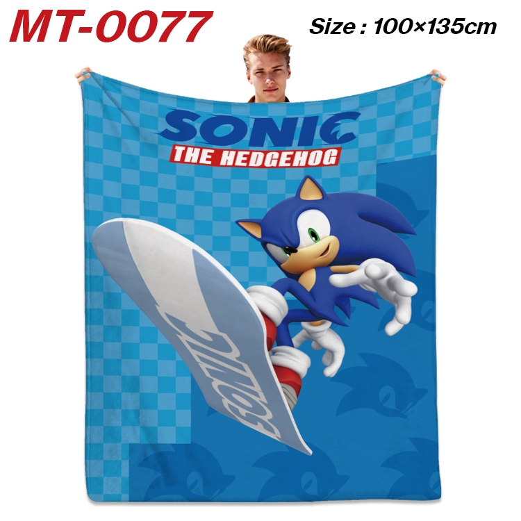 Sonic the Hedgehog Anime Flannel Blanket Air Conditioning Quilt Double Sided Printing 100x135cm  MT-0077