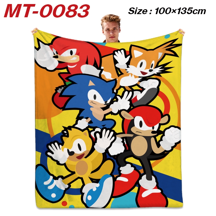 Sonic the Hedgehog Anime Flannel Blanket Air Conditioning Quilt Double Sided Printing 100x135cm MT-0083