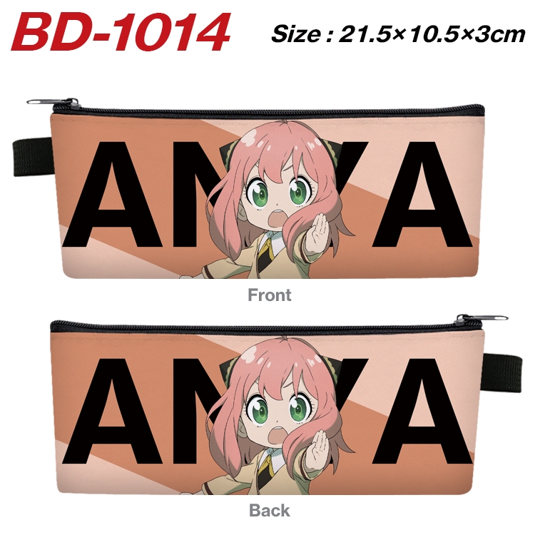 SPY×FAMILY Anime Peripheral PU Leather Zipper Pencil Case Stationery Box 21.5X10.5X3CM BD-1014