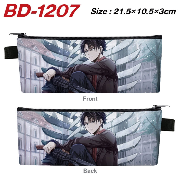 Shingeki no Kyojin Anime Peripheral PU Leather Zipper Pencil Case Stationery Box 21.5X10.5X3CM BD-1207