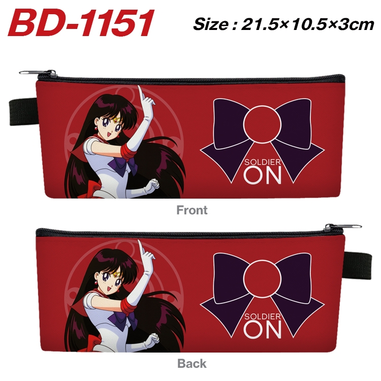 sailormoon Anime Peripheral PU Leather Zipper Pencil Case Stationery Box 21.5X10.5X3CM BD-1151