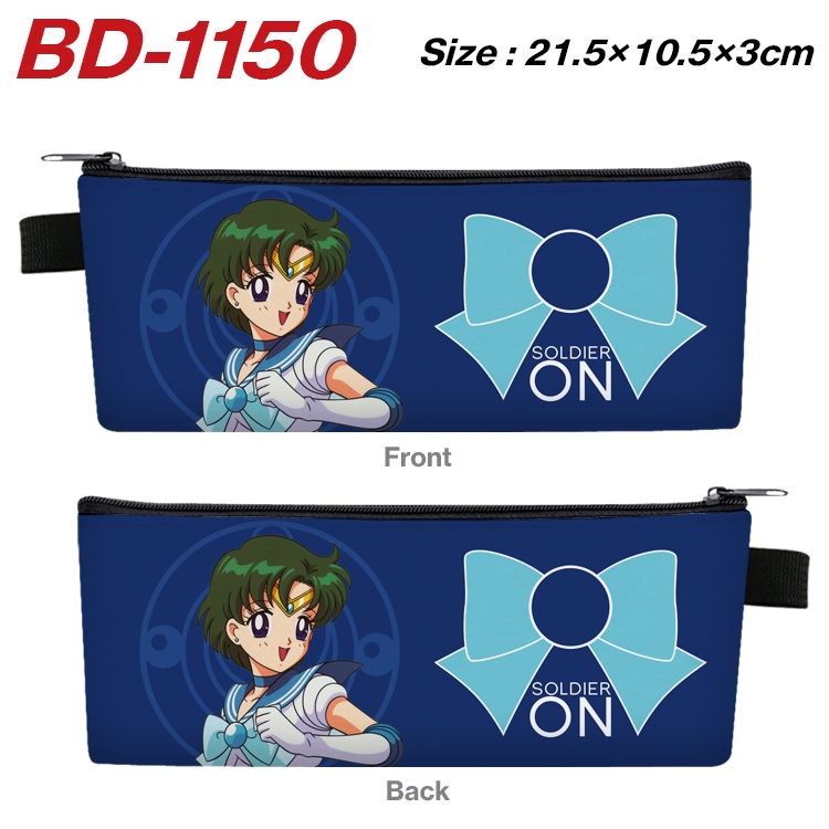sailormoon Anime Peripheral PU Leather Zipper Pencil Case Stationery Box 21.5X10.5X3CM BD-1150
