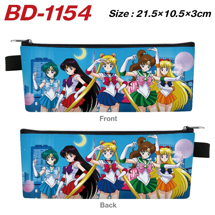 sailormoon Anime Peripheral PU Leather Zipper Pencil Case Stationery Box 21.5X10.5X3CM BD-1154