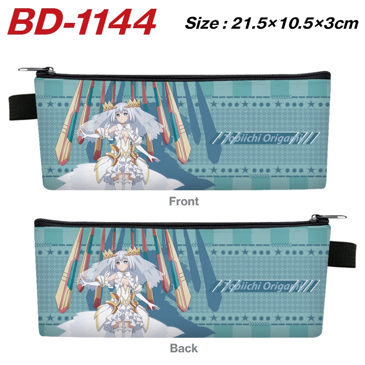 Date-A-Live Anime Peripheral PU Leather Zipper Pencil Case Stationery Box 21.5X10.5X3CM BD-1144