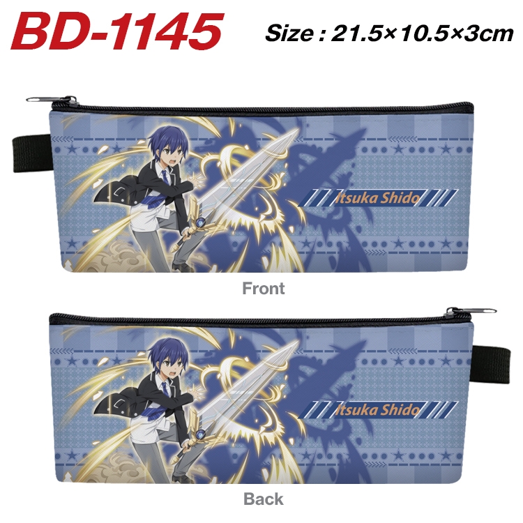 Date-A-Live Anime Peripheral PU Leather Zipper Pencil Case Stationery Box 21.5X10.5X3CM BD-1145