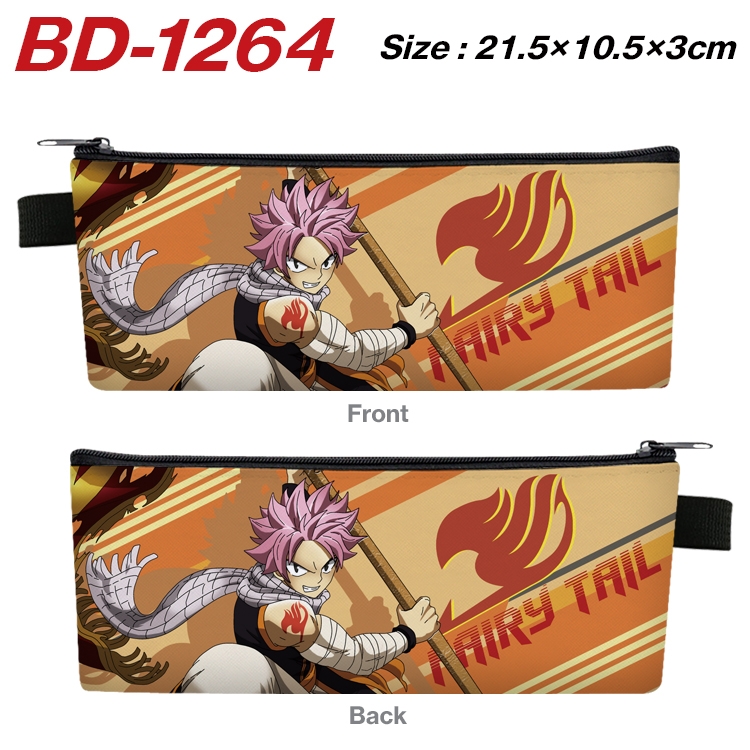 Fairy tail Anime Peripheral PU Leather Zipper Pencil Case Stationery Box 21.5X10.5X3CM BD-1264