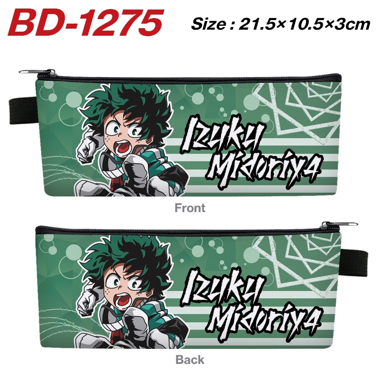 My Hero Academia Anime Peripheral PU Leather Zipper Pencil Case Stationery Box 21.5X10.5X3CM BD-1275