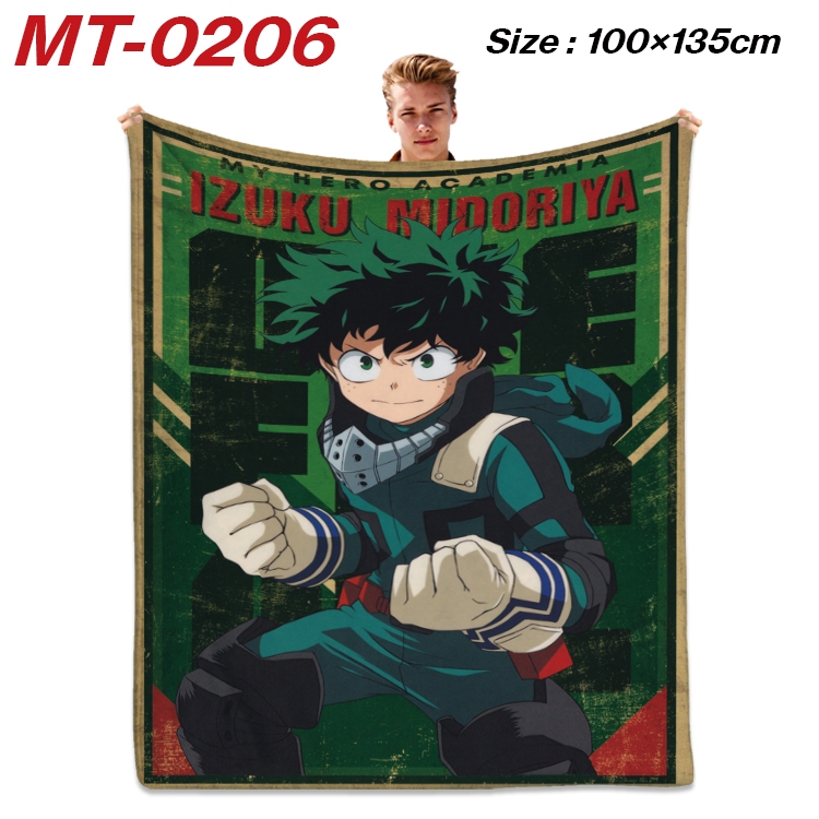 My Hero Academia Anime Flannel Blanket Air Conditioning Quilt Double Sided Printing 100x135cm MT-0206