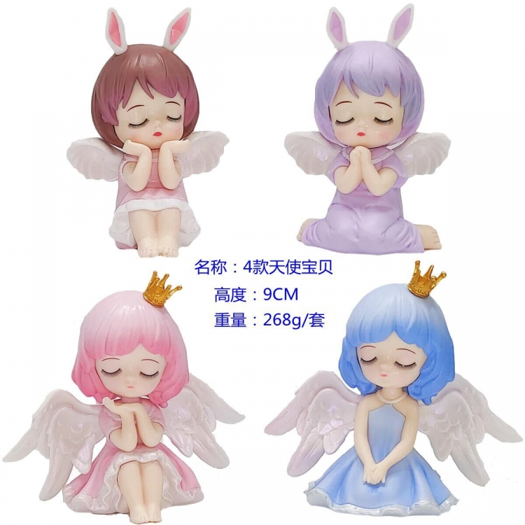 angel baby Bagged Figure Decoration Model 9cm a set of 4