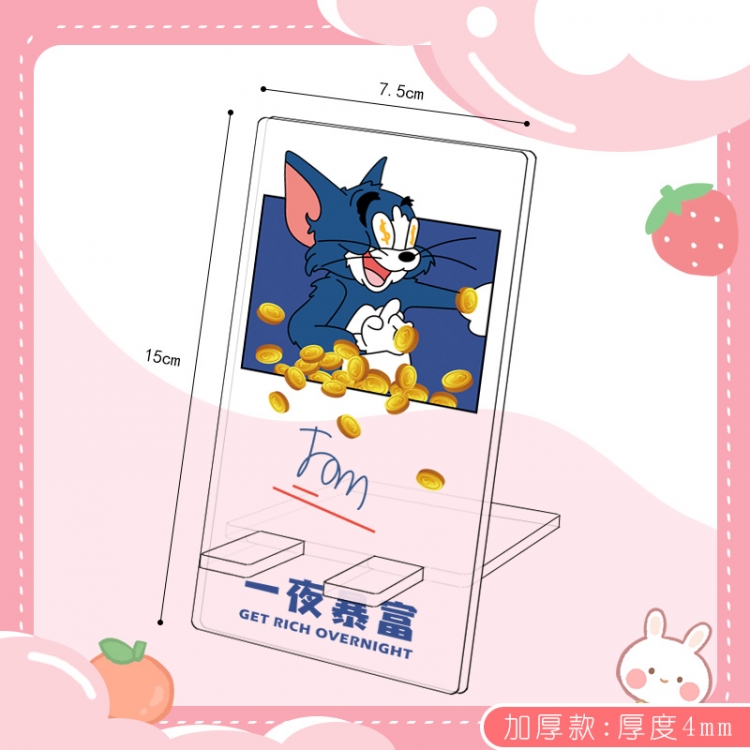 Tom and Jerry Cartoon Double Sided Acrylic Thickened Mobile Phone Holder 15X7.5CM price for  5 pcs