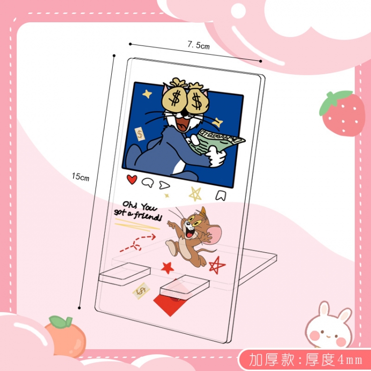 Tom and Jerry Cartoon Double Sided Acrylic Thickened Mobile Phone Holder 15X7.5CM price for  5 pcs