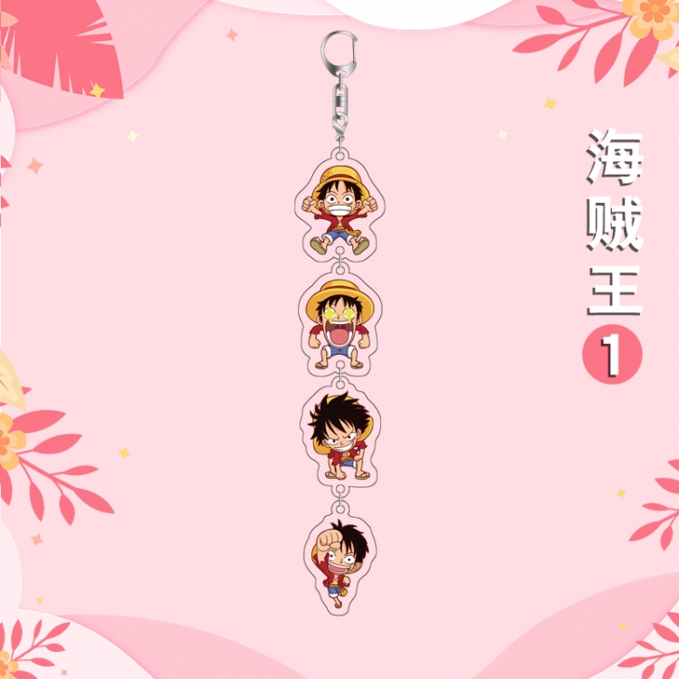 One Piece Anime Peripheral Pendant Acrylic Keychain Ornament 16cm price for 5 pcs