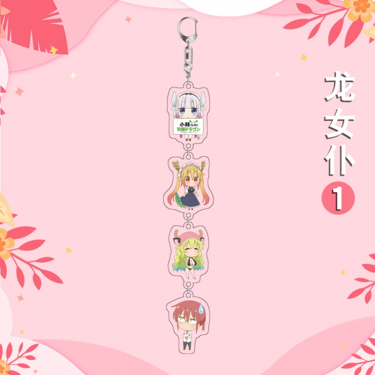 Miss Kobayashis Dragon Maid Anime Peripheral Pendant Acrylic Keychain Ornament 16cm price for 5 pcs