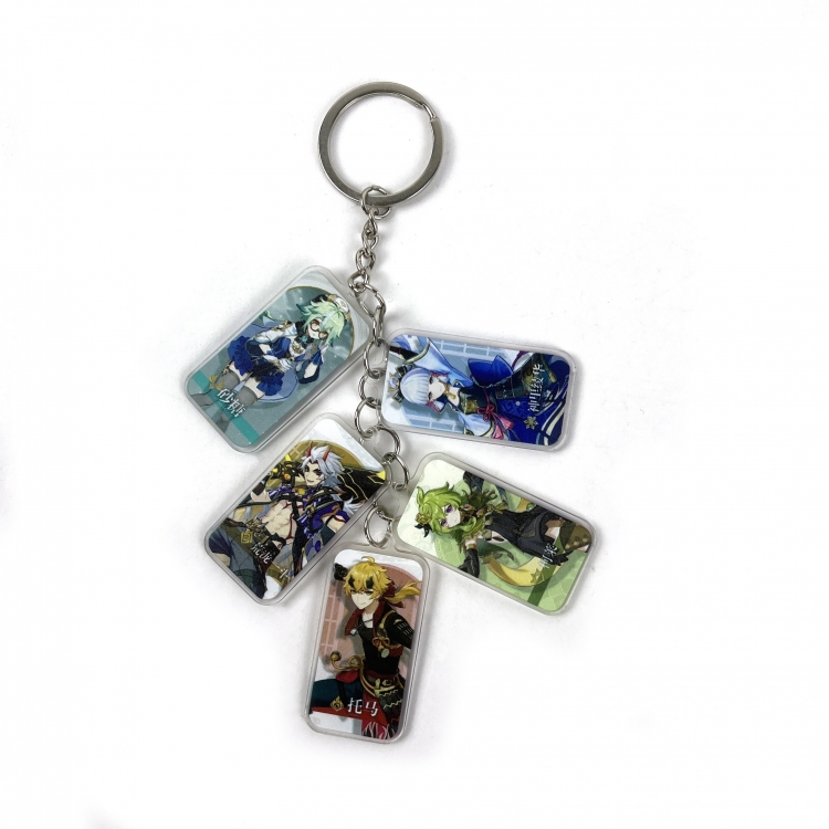 Genshin Impact 5 Pendants Anime Peripheral Acrylic Keychain Pendant  price for 5 pcs