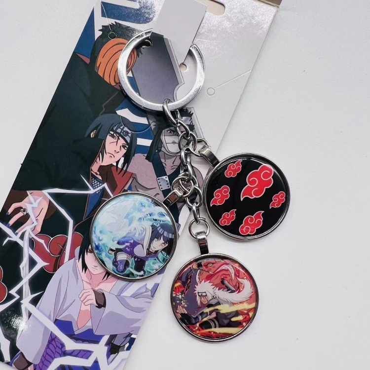 Naruto Anime Cartoon 3 Pendant metal Keychain Bag Pendant