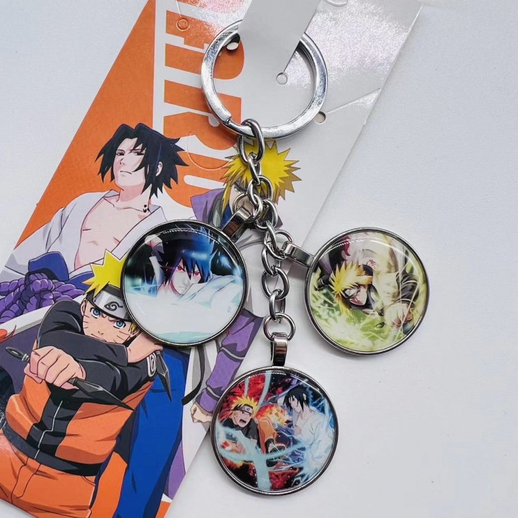 Naruto Anime Cartoon 3 Pendant metal Keychain Bag Pendant