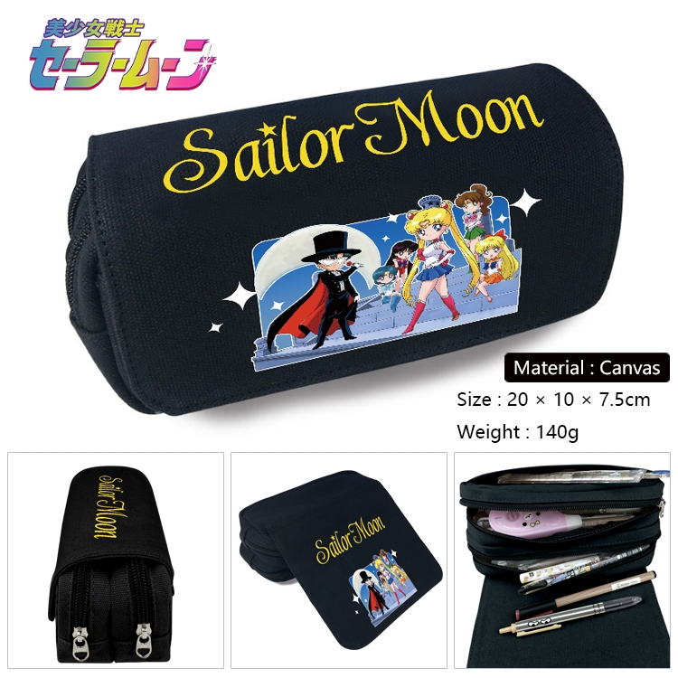  sailormoon Anime Multifunctional Canvas Cosmetic Bag Pen Case Stationery Box 20x10x7.5cm