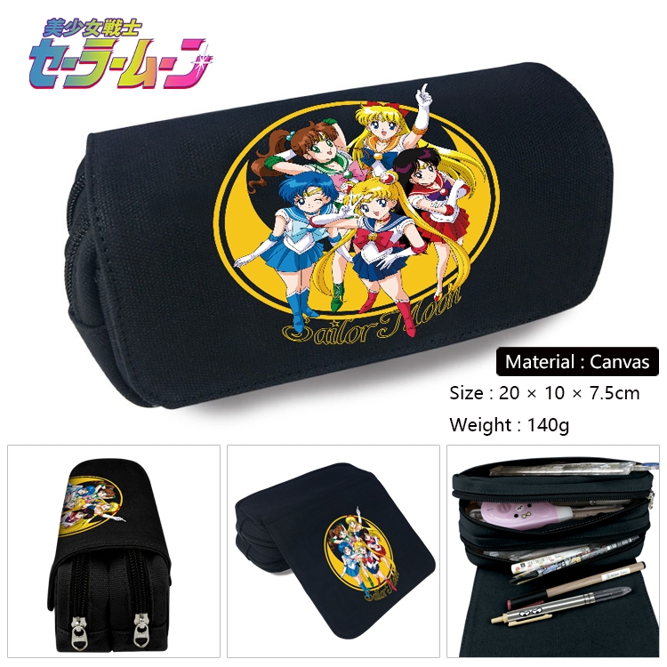  sailormoon Anime Multifunctional Canvas Cosmetic Bag Pen Case Stationery Box 20x10x7.5cm
