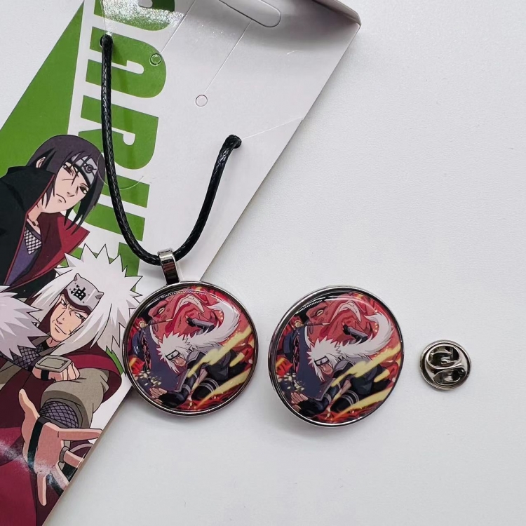 Naruto Anime Cartoon Necklace Brooch Badge 2 Piece Set 308