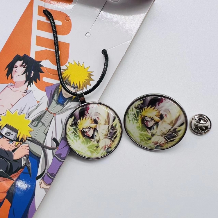 Naruto Anime Cartoon Necklace Brooch Badge 2 Piece Set 301