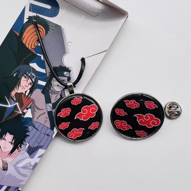 Naruto Anime Cartoon Necklace Brooch Badge 2 Piece Set 243