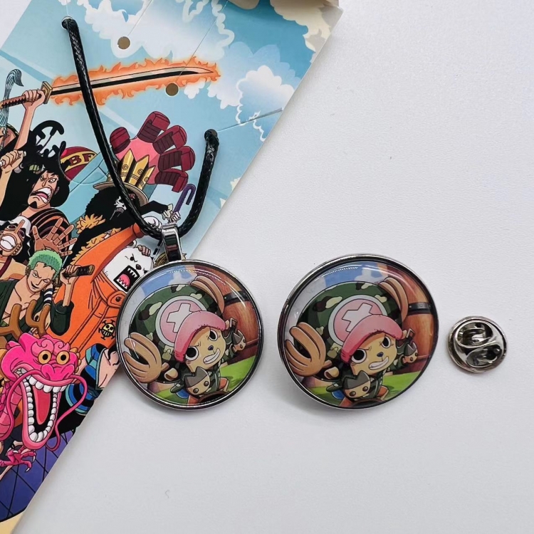 One Piece Anime Cartoon Necklace Brooch Badge 2 Piece Set 357