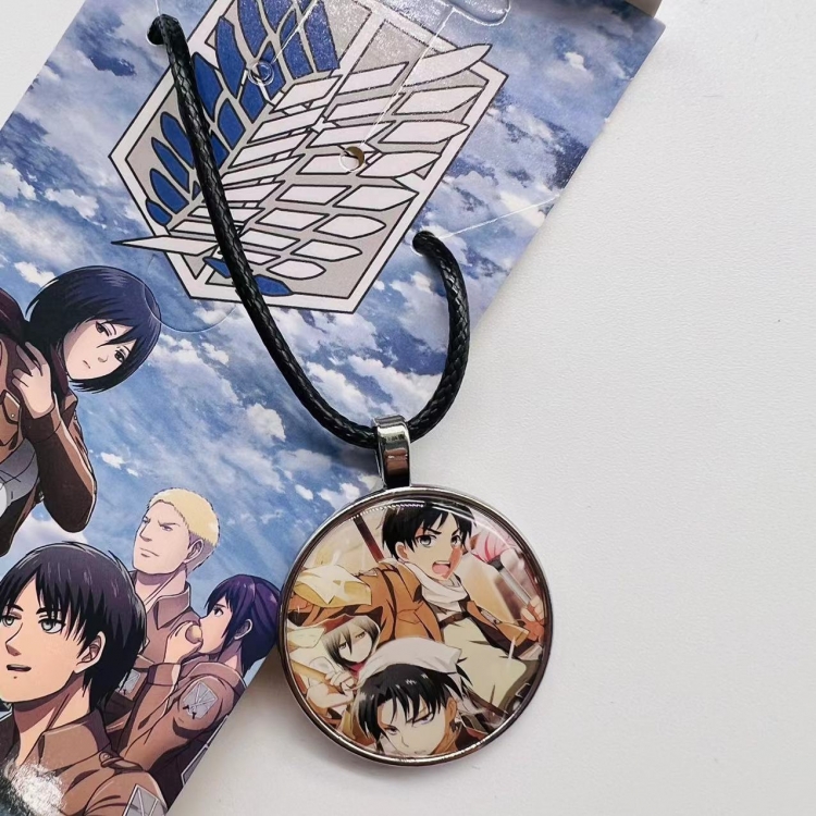 Shingeki no Kyojin Anime peripheral leather rope necklace pendant jewelry  price for 5 pcs 3910