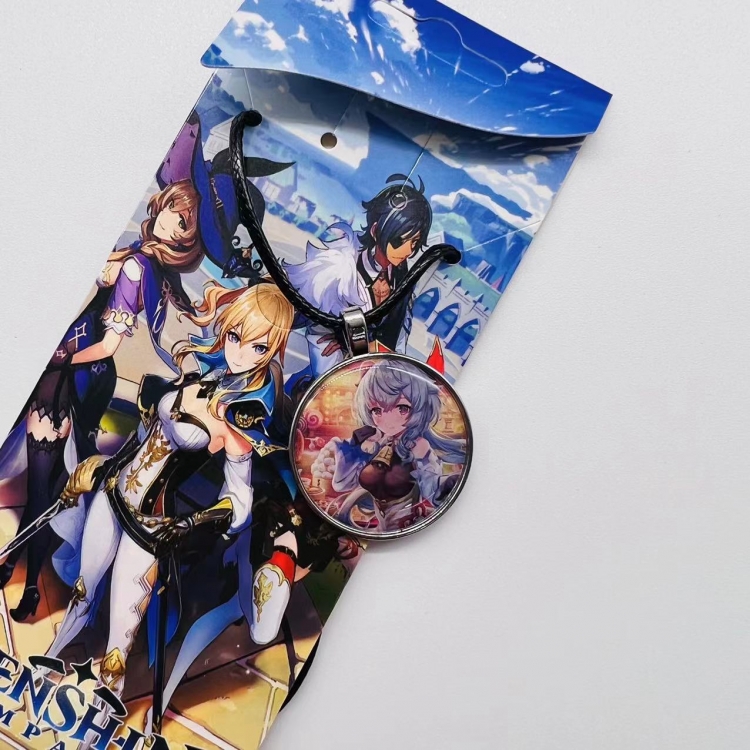 Genshin Impact Anime peripheral leather rope necklace pendant jewelry price for 5 pcs 4902