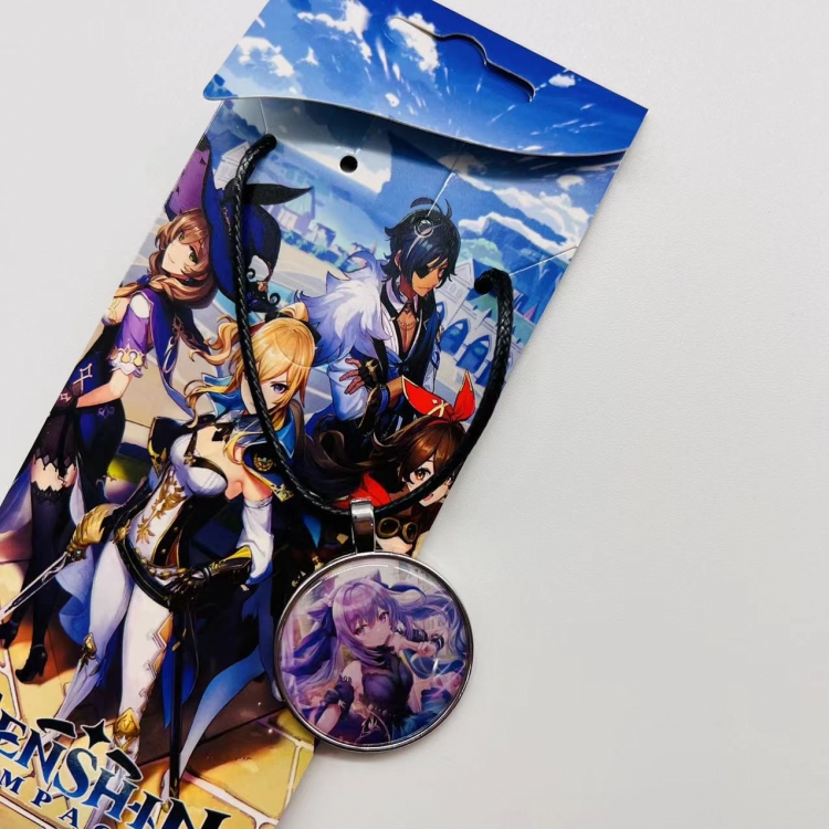 Genshin Impact Anime peripheral leather rope necklace pendant jewelry price for 5 pcs 4857