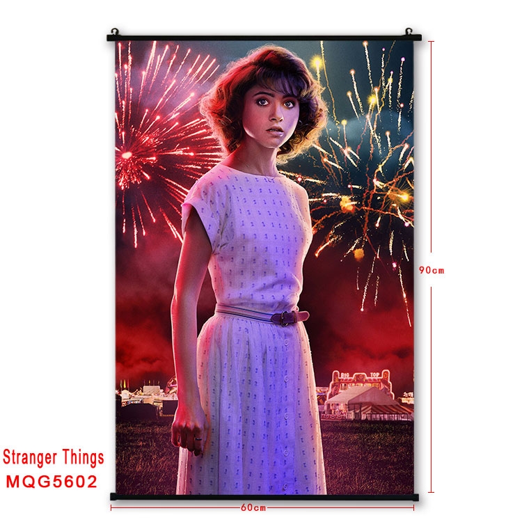 Stranger Things black Plastic rod Cloth painting Wall Scroll 60X90CM  MQG-5602