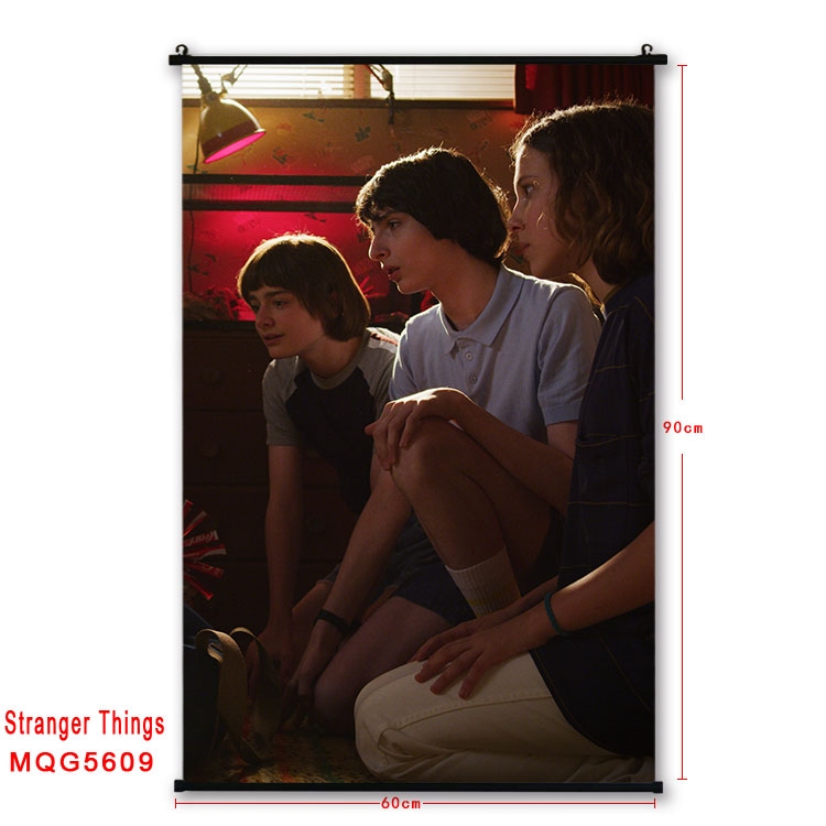 Stranger Things black Plastic rod Cloth painting Wall Scroll 60X90CM  MQG-5609