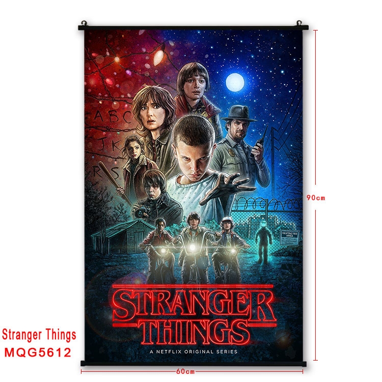 Stranger Things black Plastic rod Cloth painting Wall Scroll 60X90CM MQG-5612