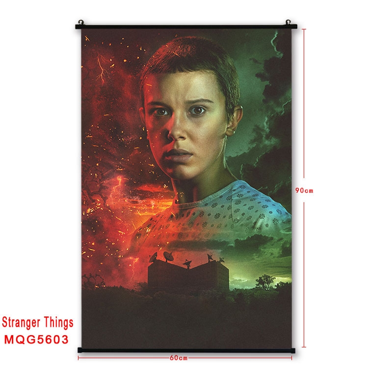 Stranger Things black Plastic rod Cloth painting Wall Scroll 60X90CM MQG-5603