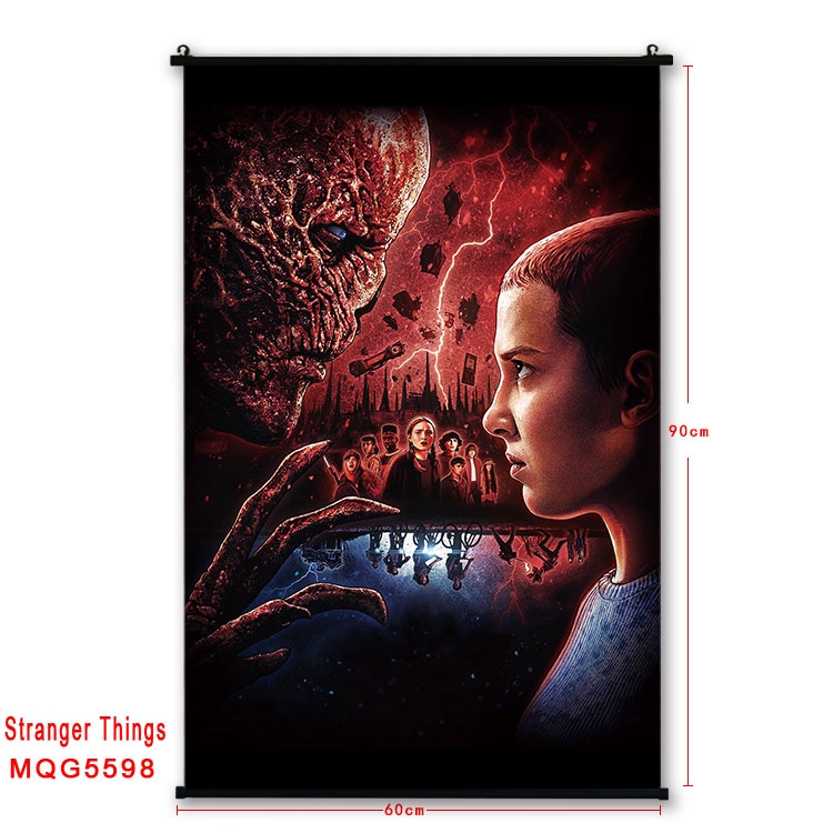 Stranger Things black Plastic rod Cloth painting Wall Scroll 60X90CM MQG-5598