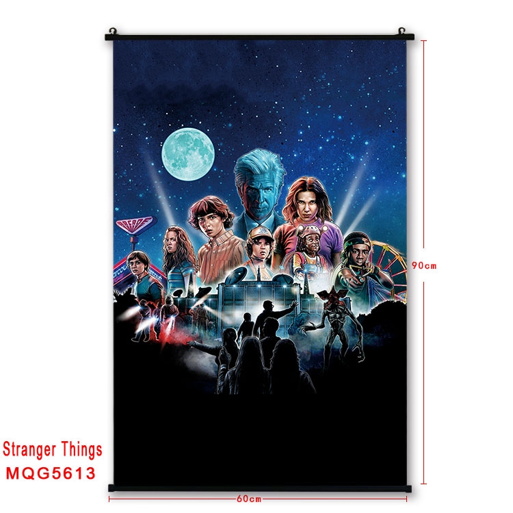 Stranger Things black Plastic rod Cloth painting Wall Scroll 60X90CM  MQG-5613