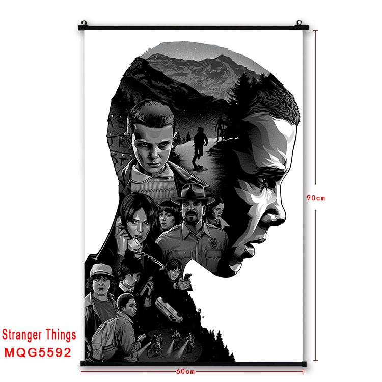 Stranger Things black Plastic rod Cloth painting Wall Scroll 60X90CM MQG-5592