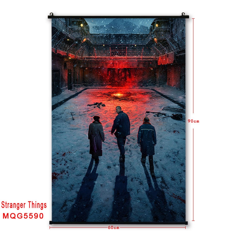 Stranger Things black Plastic rod Cloth painting Wall Scroll 60X90CM MQG-5590