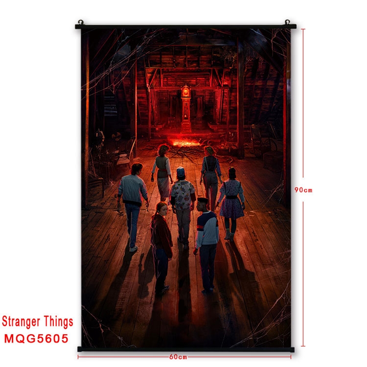 Stranger Things black Plastic rod Cloth painting Wall Scroll 60X90CM MQG-5605