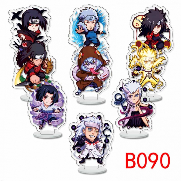 Naruto Anime Character acrylic Small Standing Plates  Keychain 6cm a set of 9 B090