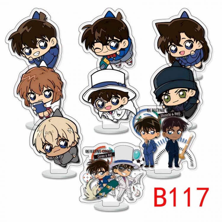 Detective conan Anime Character acrylic Small Standing Plates  Keychain 6cm a set of 9