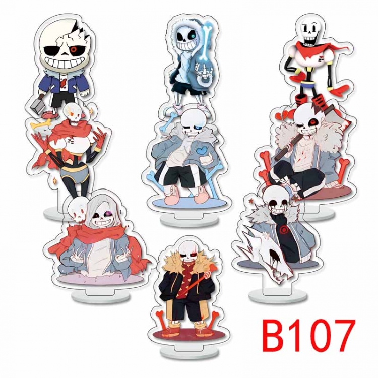 Undertale Anime Character acrylic Small Standing Plates  Keychain 6cm a set of 9