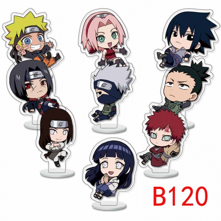 Naruto Anime Character acrylic Small Standing Plates  Keychain 6cm a set of 9