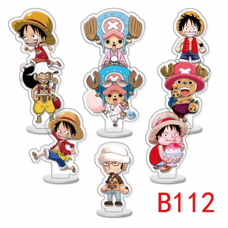 One Piece Anime Character acrylic Small Standing Plates  Keychain 6cm a set of 9
