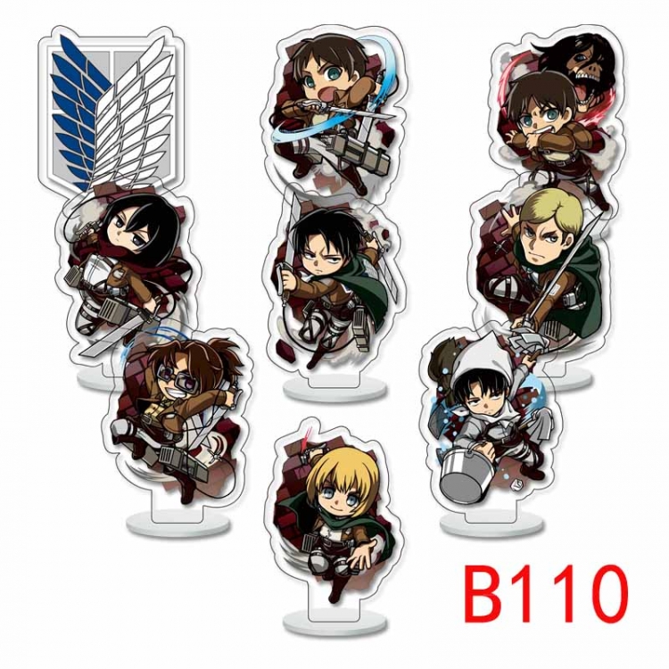 Shingeki no Kyojin Anime Character acrylic Small Standing Plates  Keychain 6cm a set of 9