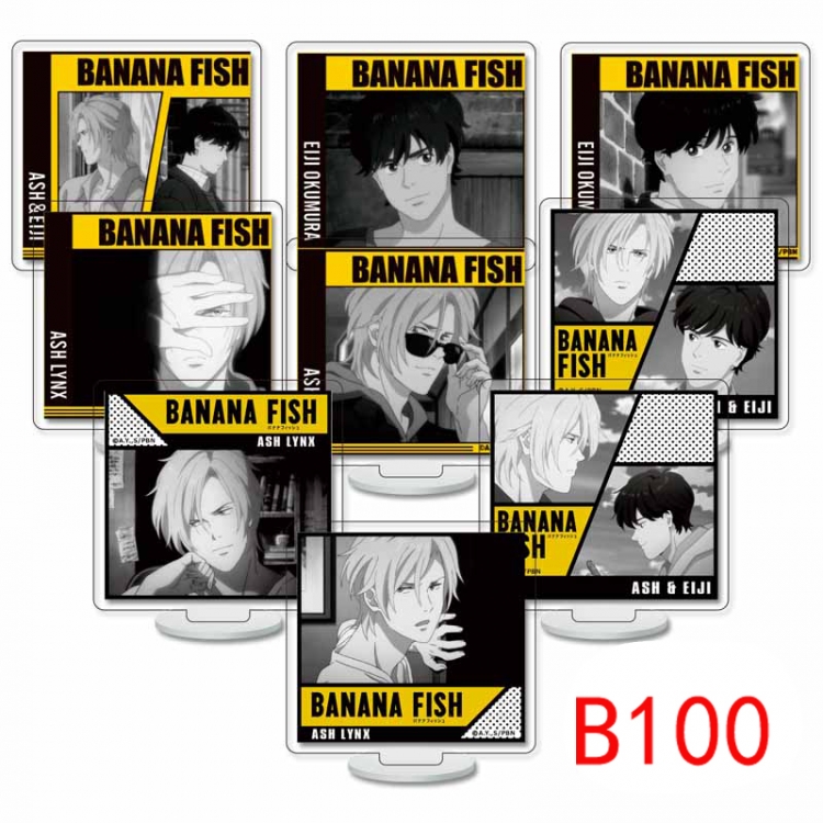 Banana fish Anime Character acrylic Small Standing Plates  Keychain 6cm a set of 9
