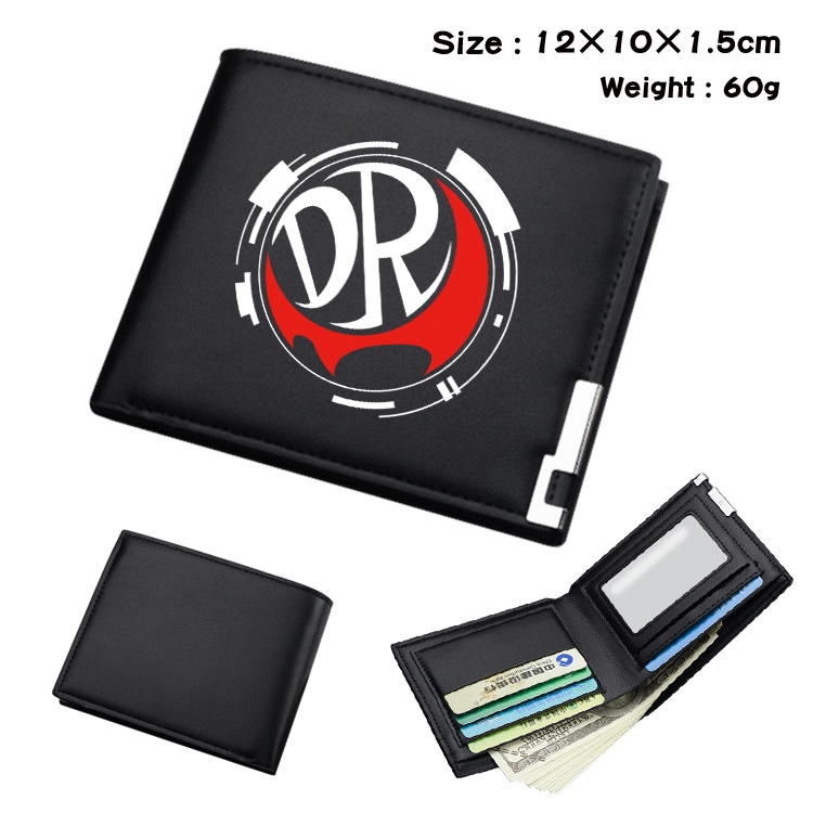 Dangan-Ronpa Anime Coloring Book Black Leather Bifold Wallet 12x10x1.5cm