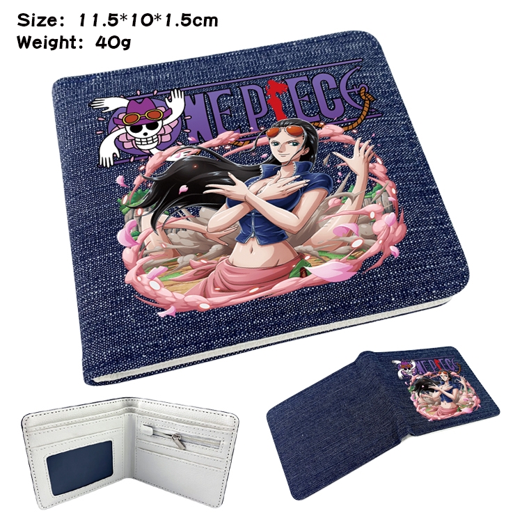 One Piece Anime Peripheral Denim Coloring Book Wallet 11.5X10X1.5CM 40g