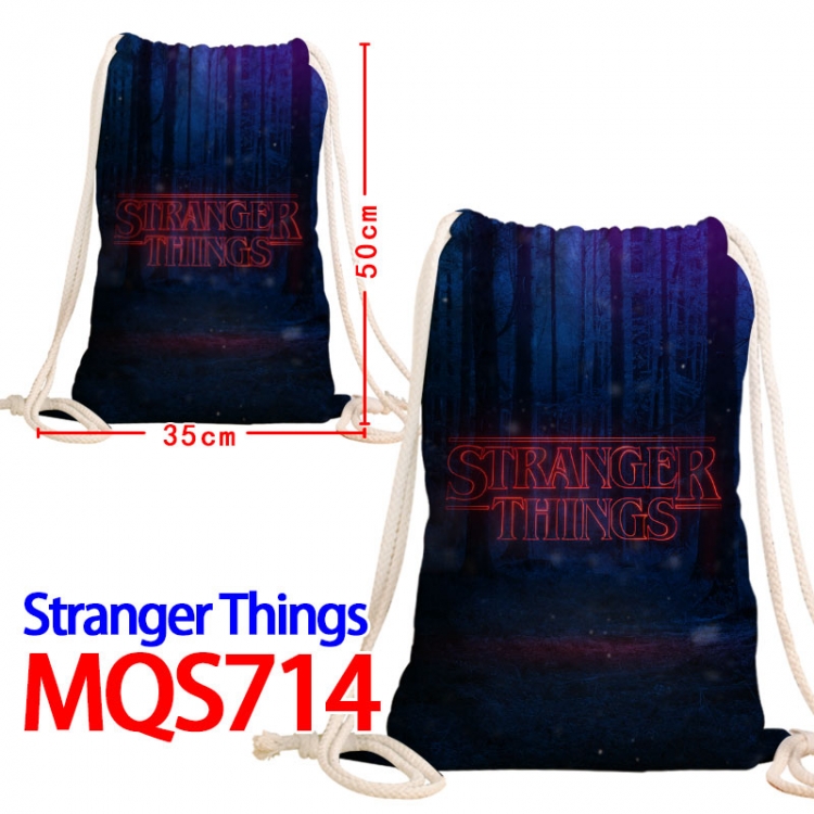 Stranger Things Canvas Drawstring Drawstring Backpack 50x35cm  MQS-714
