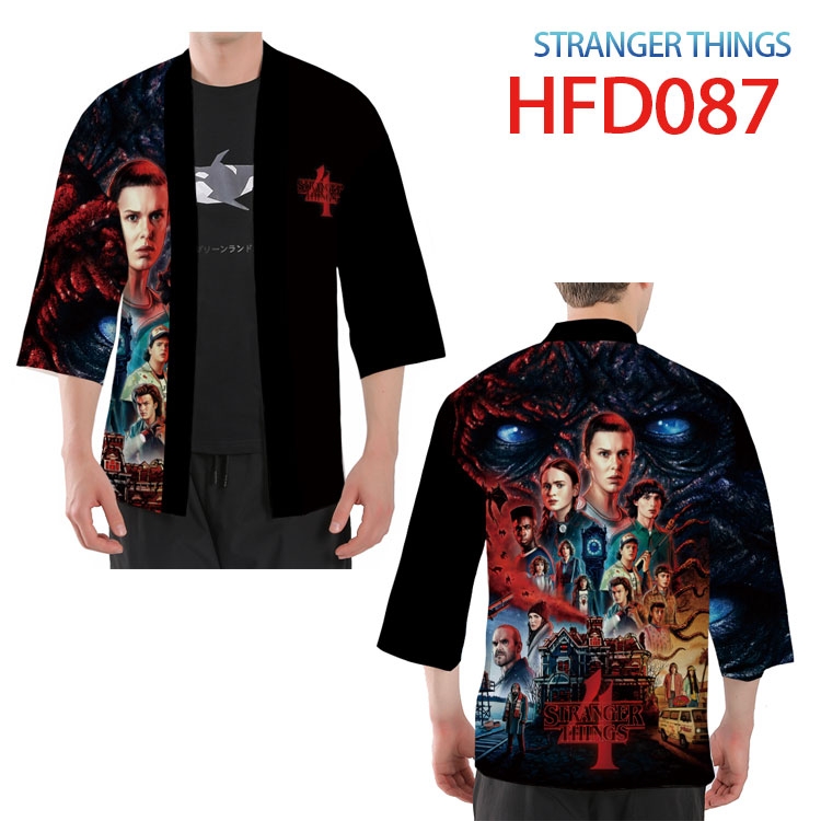 Stranger Things Anime peripheral full-color short kimono from S to 4XL  HFD-087