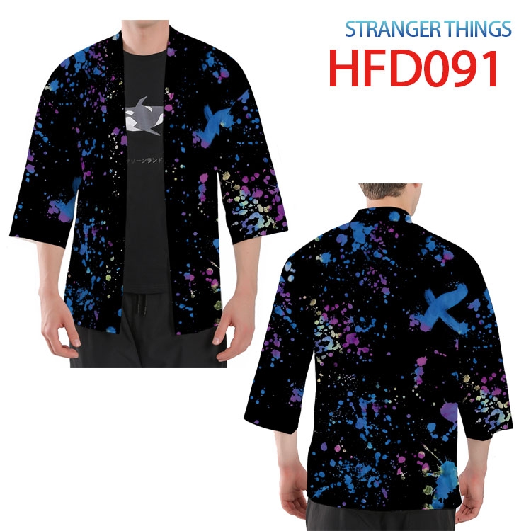 Stranger Things Anime peripheral full-color short kimono from S to 4XL  HFD-091